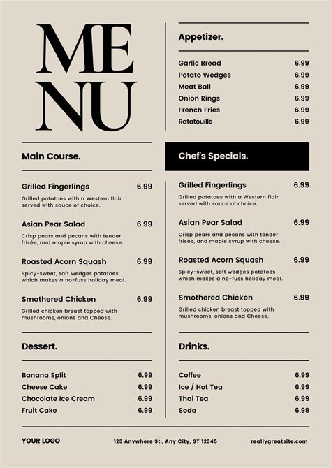 Here are our updated menu items to help .